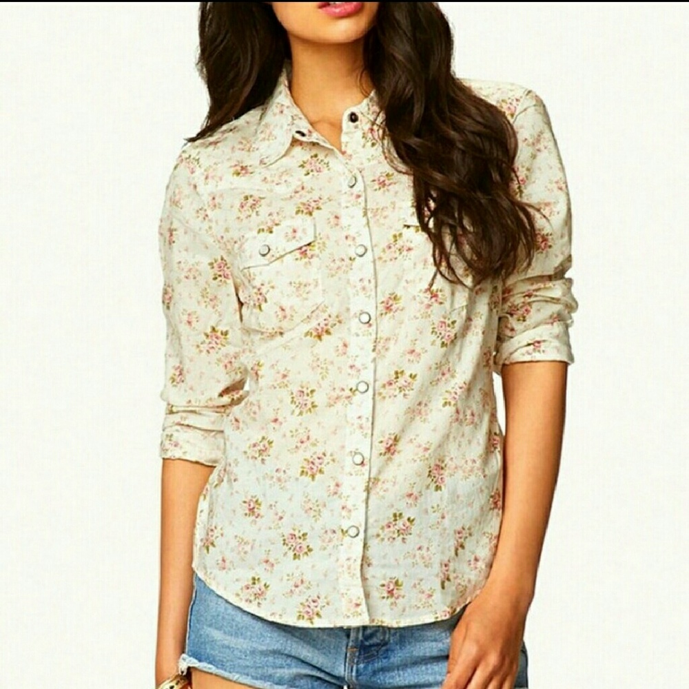Forever 21 Floral Button Up